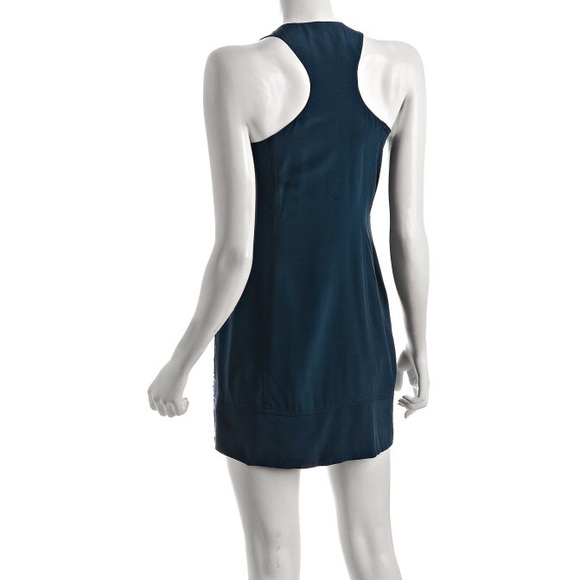 MADISON MARCUS BLUE SILK CHAIN LINKS DRESS SIZE M - Picture 2 of 5